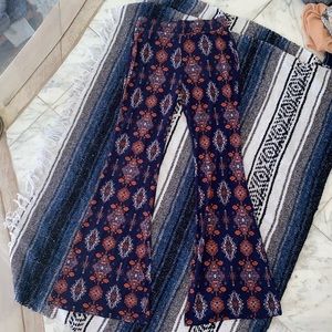 Flare blue and orange funky pants